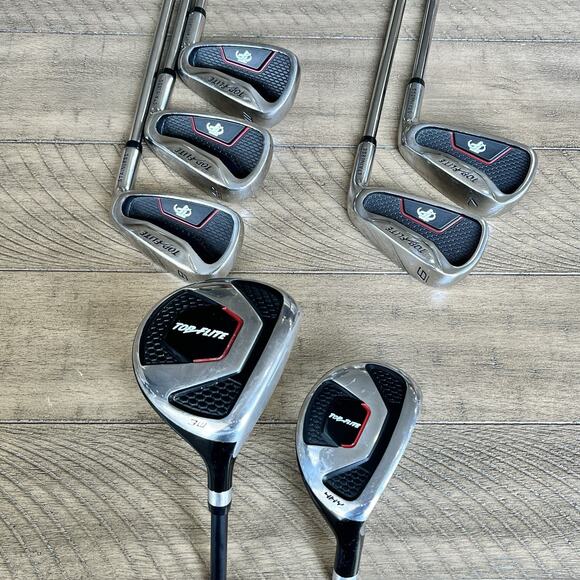 Top Flite Other - Top-Flite Stainless 3W 4H & 6-PW Iron Set RH Men's Flex Graphite Steel Shafts